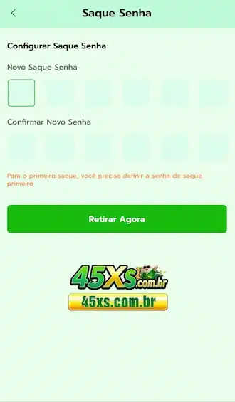 Escolha uma senha de 6 números.