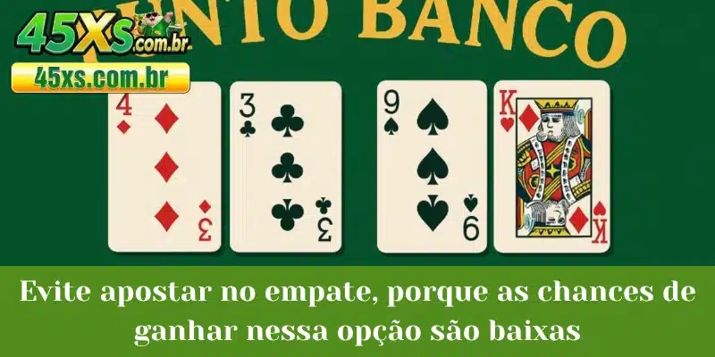 Evite apostar no empate, porque as chances de ganhar nessa opção são baixas