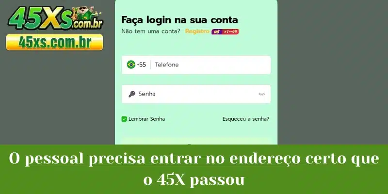 O pessoal precisa entrar no endereço certo que o 45X passou