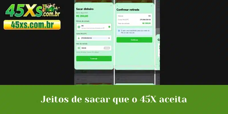 Jeitos de sacar que o 45X aceita