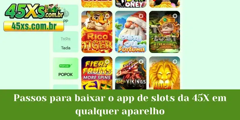 Passos para baixar o app de slots da 45X em qualquer aparelho